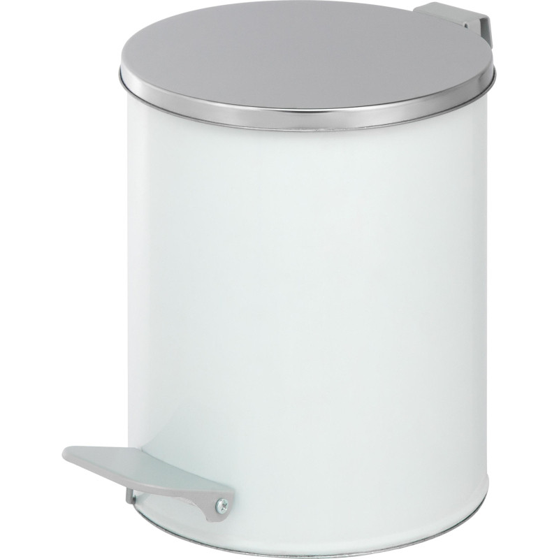 Ведро мусорное с педалью стальное круглое 7 л хром, 200 ммx230 мм