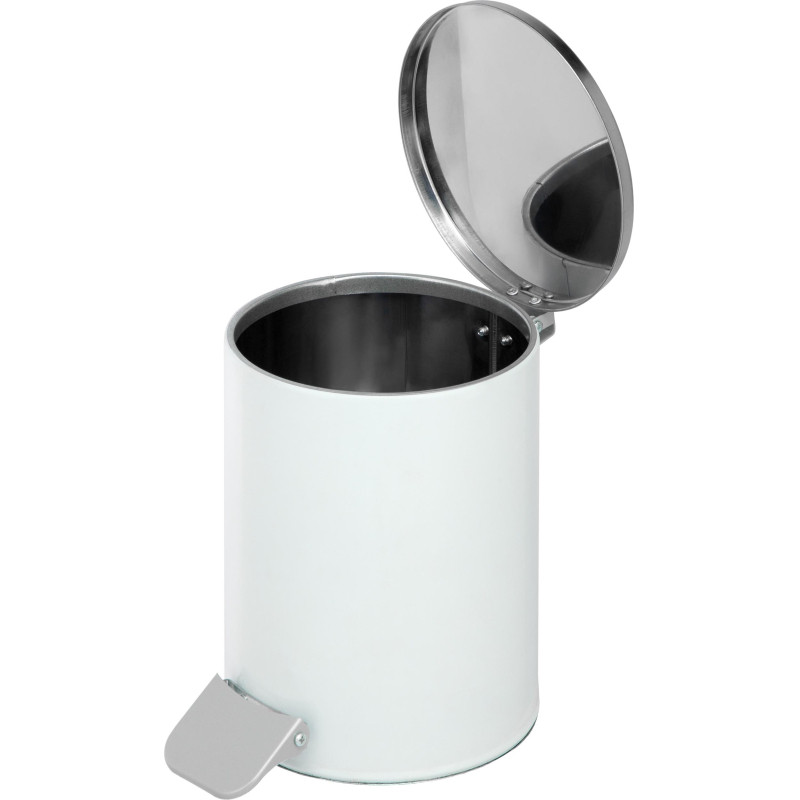 Ведро мусорное с педалью стальное круглое 7 л хром, 200 ммx230 мм