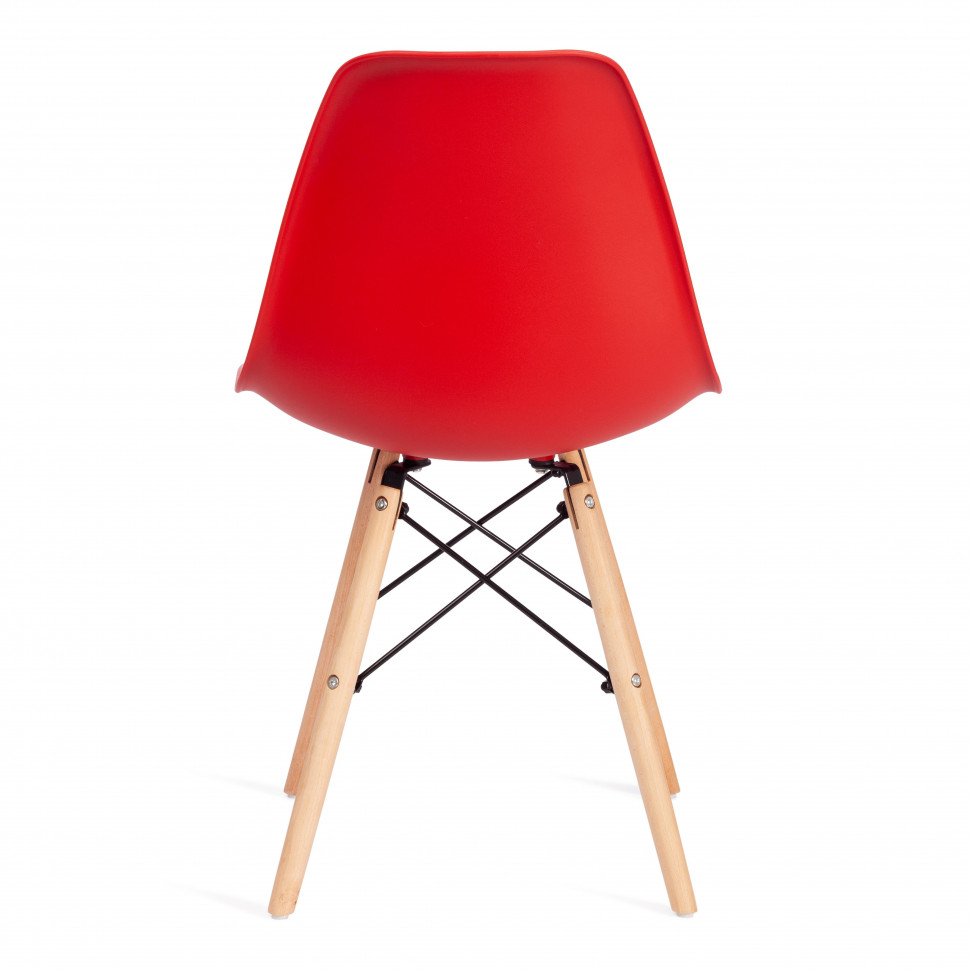 Стул CINDY (EAMES) (mod. 001) дерево бук/металл/сиденье пластик, 51x46x82см, красный/red