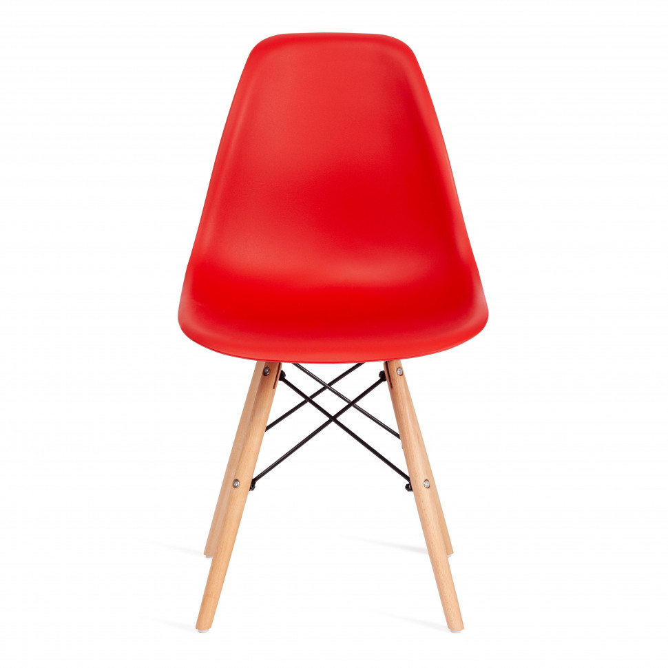 Стул CINDY (EAMES) (mod. 001) дерево бук/металл/сиденье пластик, 51x46x82см, красный/red