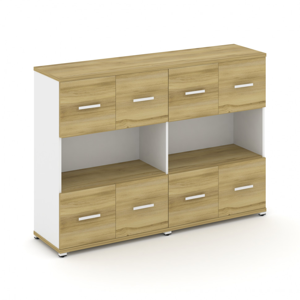 Concept Шкаф 2 широкие секции, 3 ниши CN.STS-325 W Дуб Винченцо/Белый Бриллиант/Металл Белый 1668*42