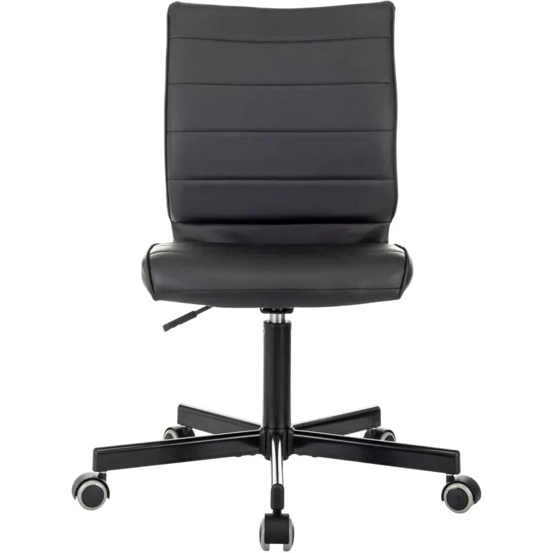 Кресло VB_EChair 303 PU черный эко.кожа крестов. металл черный