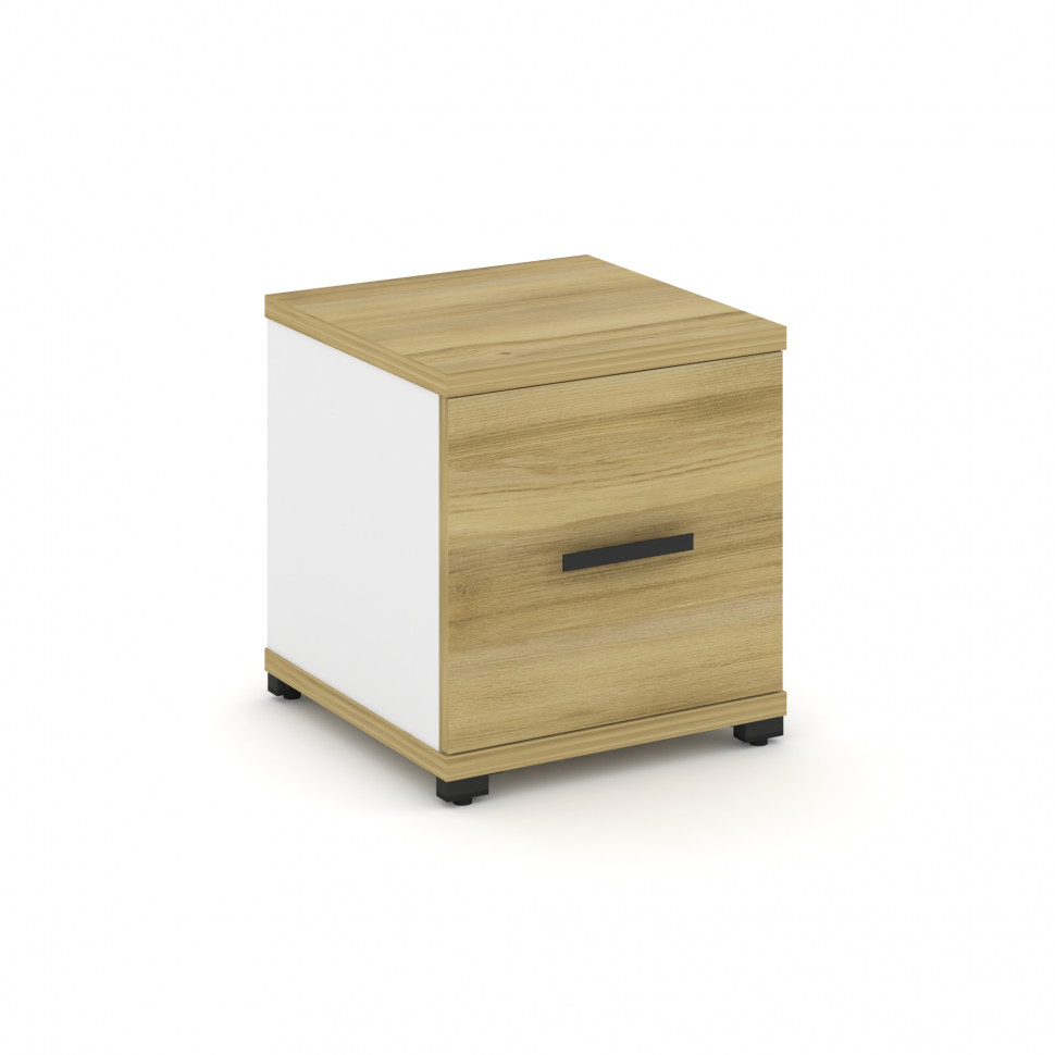 Concept Шкаф 1 узкая секция, 1 ниша CN.STU-113 B Дуб Винченцо/Белый Бриллиант/Металл Черный 420*420*