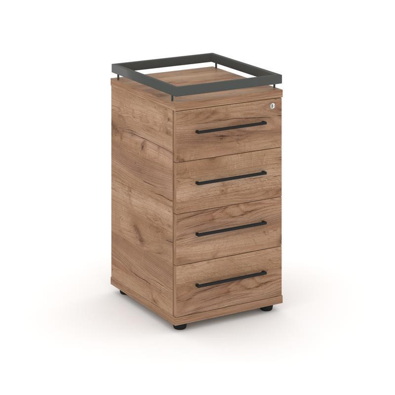 Rift Тумба приставная+рамка RF.TPR-002 Дуб Табак/Металл Антрацит/Черный Ручки 416*460*797