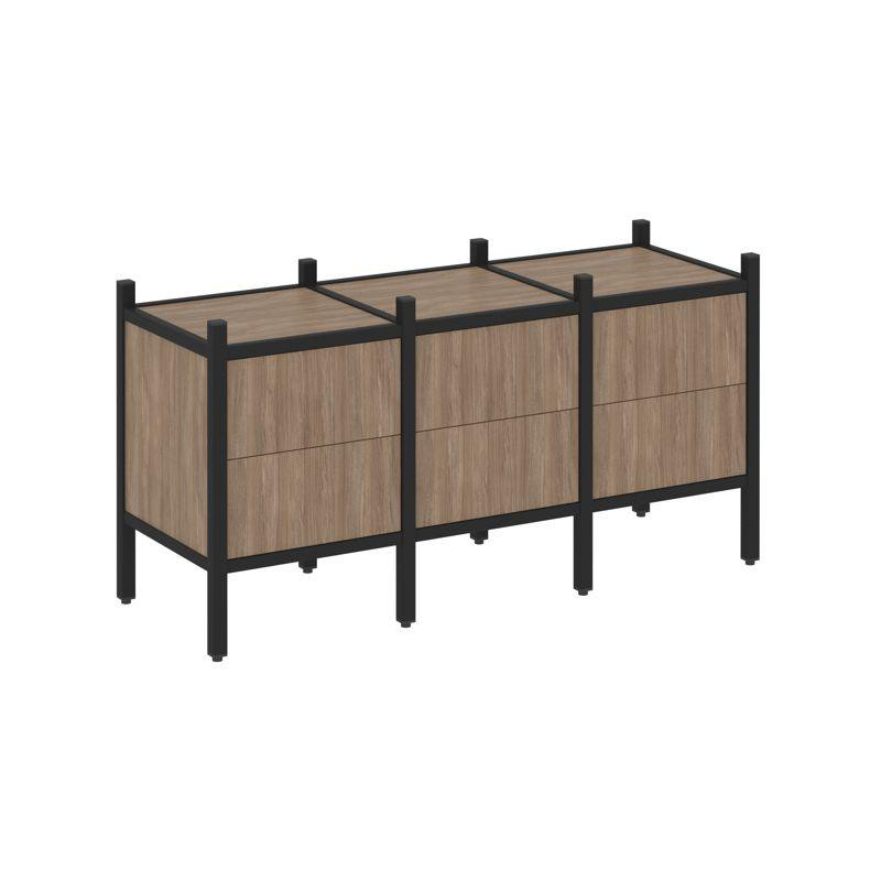 Loft Прямой стеллаж VR.L-06 Дуб Аризона/Металл Черный 1278*446*636 Loft Прямой стеллаж VR.L-06 Дуб Аризона/Металл Черный 1278*446*636