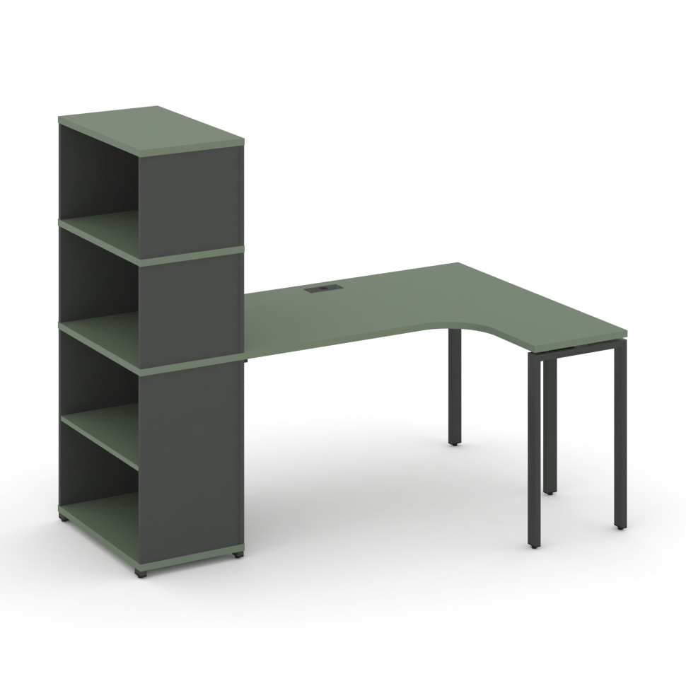 Concept Стол эргономичный с опорным стеллажом с надставкой выс. CN.SA-207(R) Кобо/Антрацит/Металл Ан