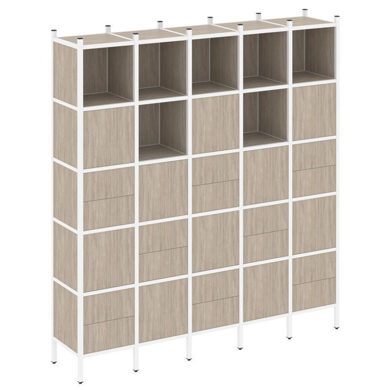 Loft Прямой стеллаж VR.L-10 Дуб Аттик/Металл Белый 2110*446*2280 Loft Прямой стеллаж VR.L-10 Дуб Аттик/Металл Белый 2110*446*2280