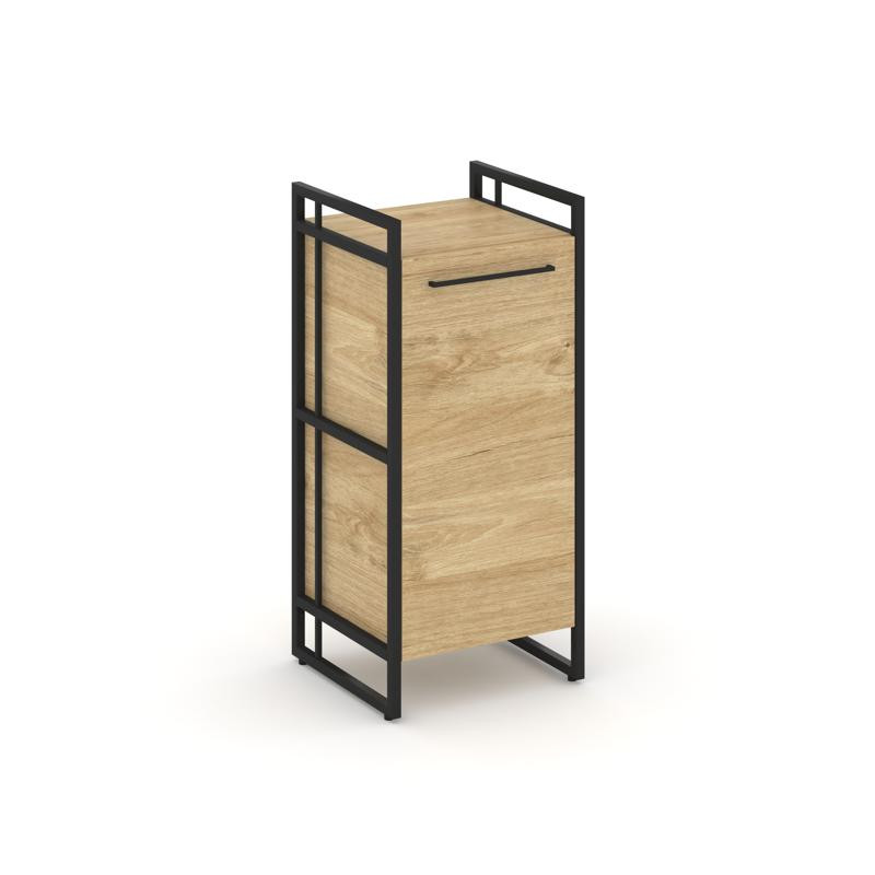 Rift Шкаф 2 ниши узкий RF.SU-21 (R) Тиквуд Светлый/Металл Черный/Черный Ручки 420*396*924