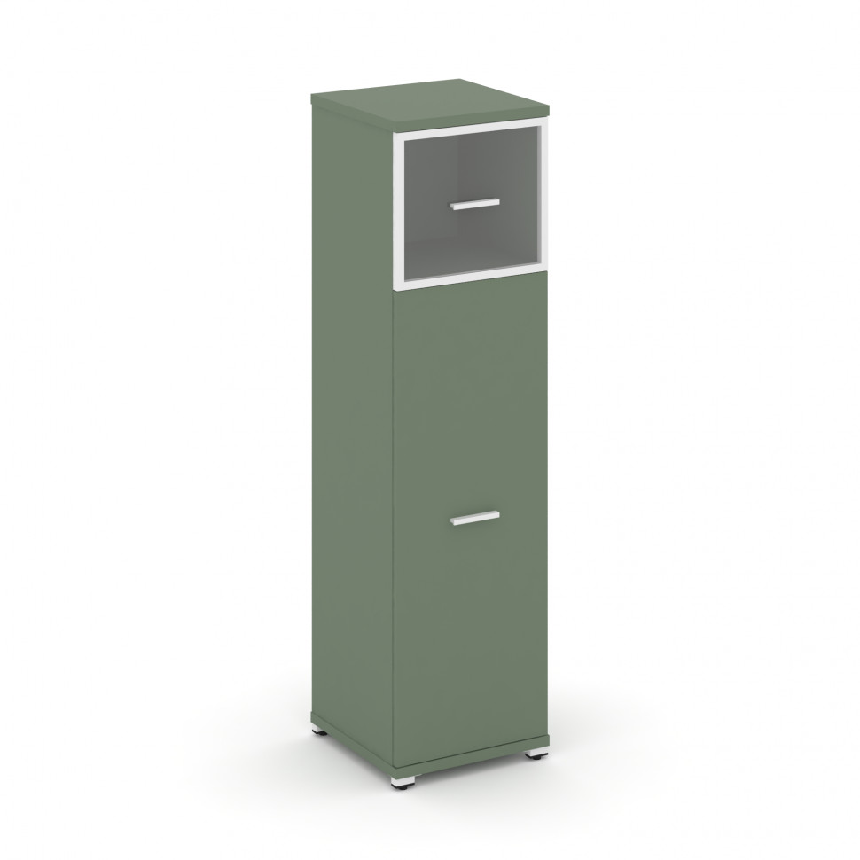 Concept Шкаф 1 узкая секция, 4 ниши CN.STU-414 RPW W Кобо/Металл Белый/Прозрачный 420*420*1554