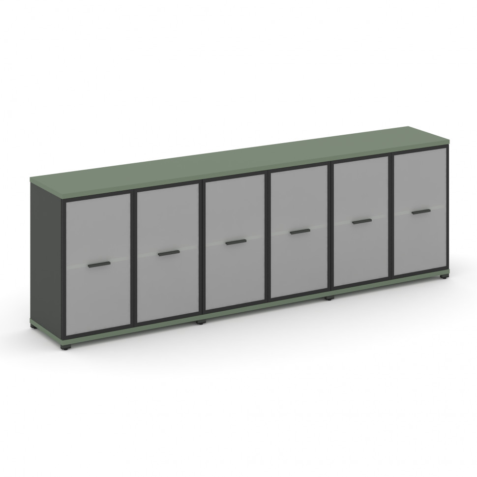 Concept Шкаф 3 широкие секции, 2 ниши CN.STS-233 RMB A Кобо/Антрацит/Металл Антрацит/Сатин 2500*420*