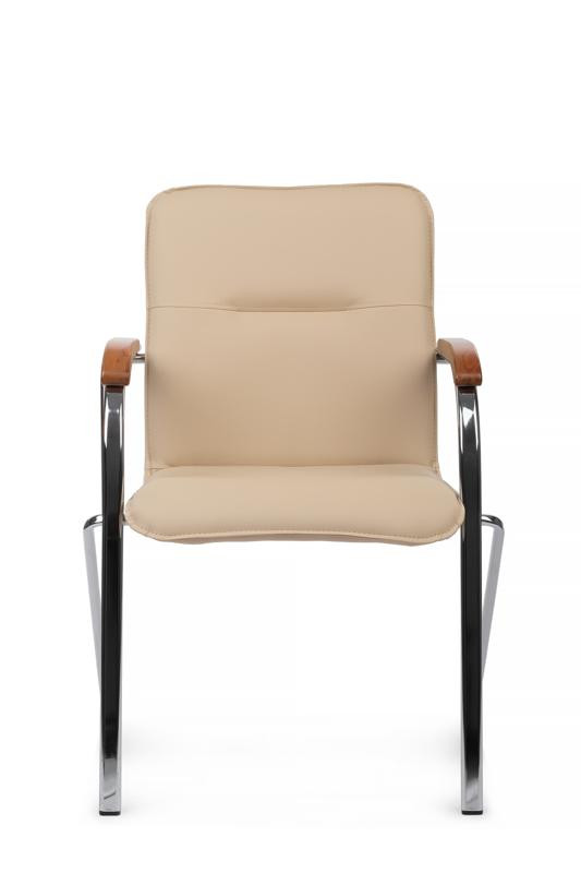 Стул Самба с деревянными подлокотниками SMB-02H Хром гальв. Бежевый