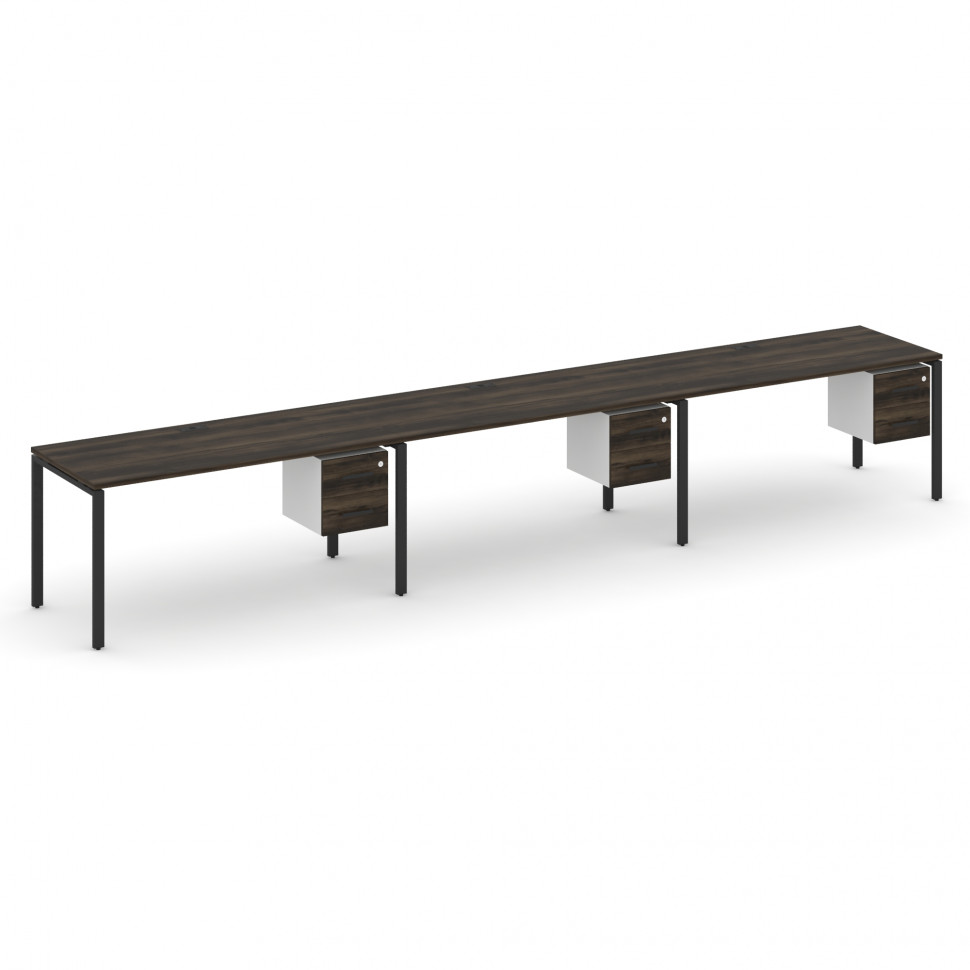 Concept Рабочая станция односторонняя с подвес. тумбами 3 места CN.ORS-136 B Дуб Мали/Белый Бриллиан