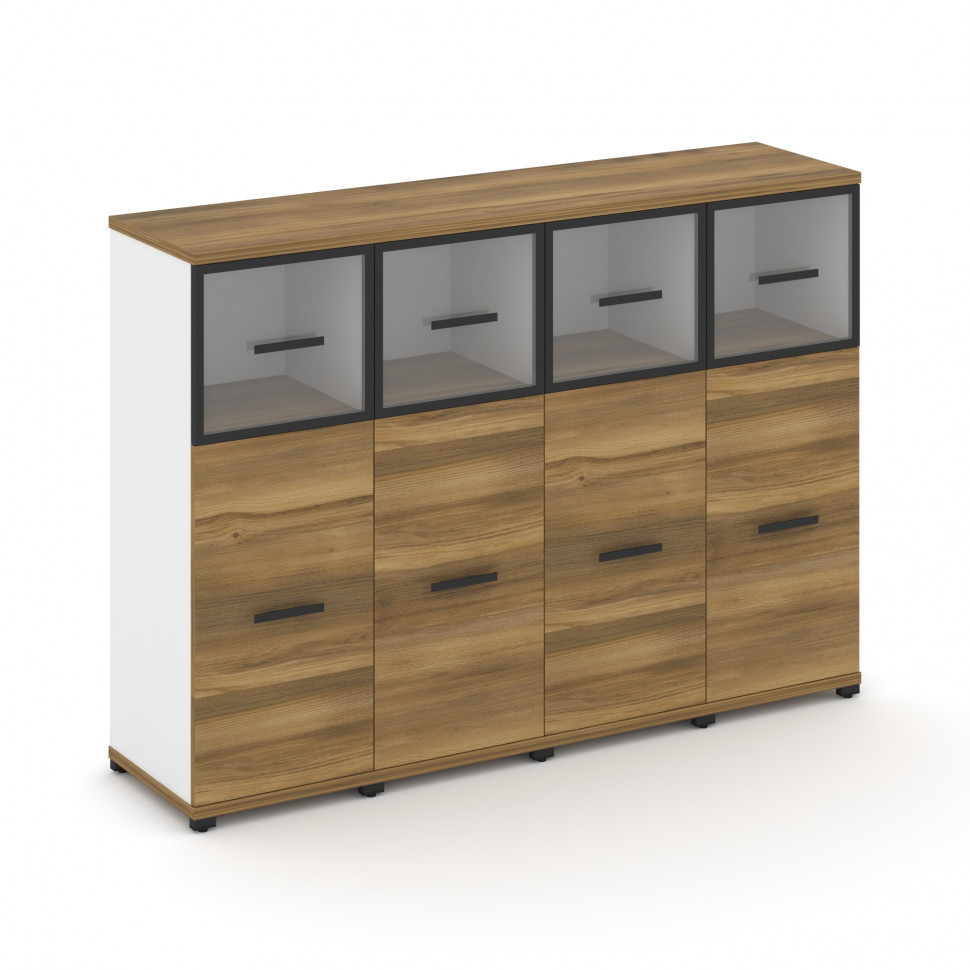 Concept Шкаф 4 узкие секции, 3 ниши CN.STU-344 RPB B Сандал Янтарный/Белый Бриллиант/Металл Черный/П