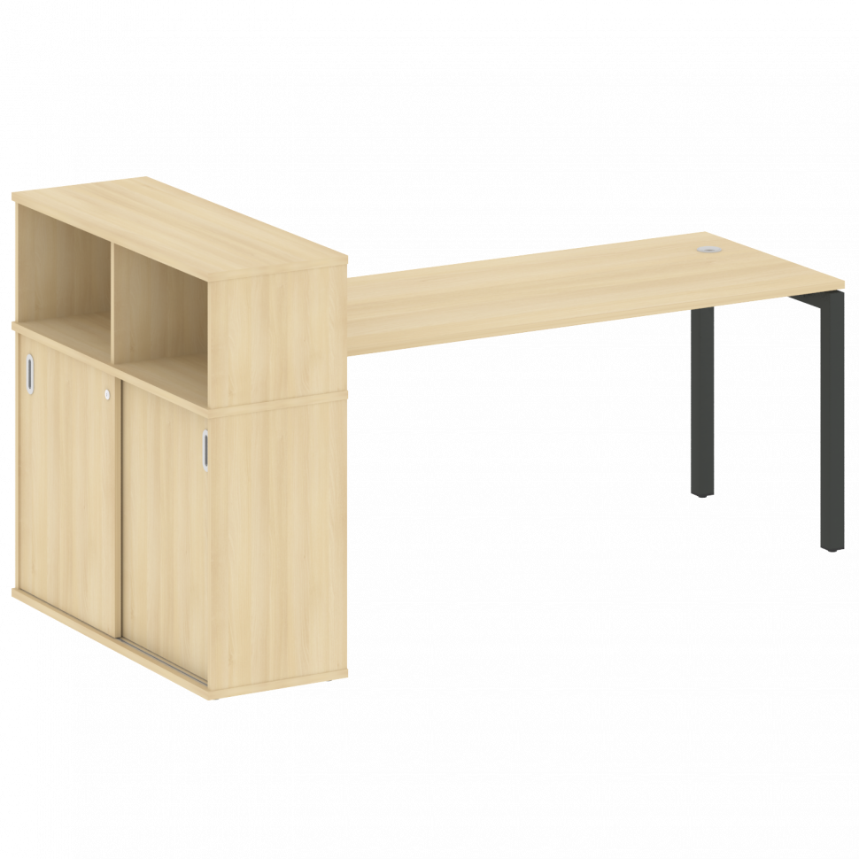 Metal System Quattro Стол письменный с шкафом-купе на П-образном м/к 50БП.РС-СШК-3.5 Т Акация Лорка/ Metal System Quattro Стол письменный с шкафом-купе на П-образном м/к 50БП.РС-СШК-3.5 Т Акация Лорка/