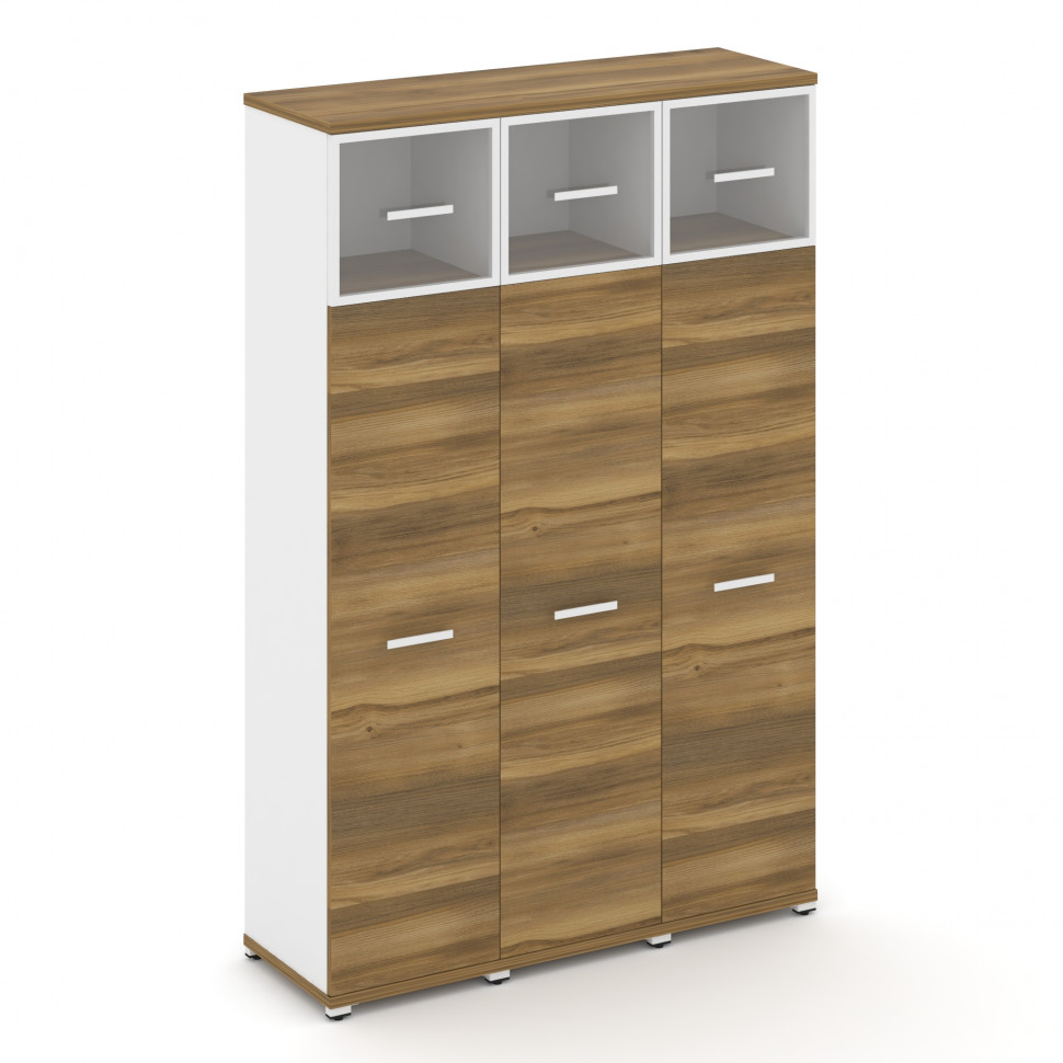 Concept Шкаф 3 узкие секции, 5 ниш CN.STU-537 RPW W Сандал Янтарный/Белый Бриллиант/Металл Белый/Про
