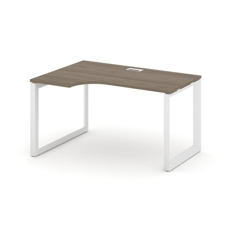 Style Project Стол рабочий эргономичный SN-59O.SPA-011(L) Вяз Благородный/Металл Белый/Белый Заглушк