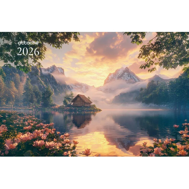 Календарь настенный 3-х блочный 2026 Супер-Премиум,Горн.озеро,100г,340х805