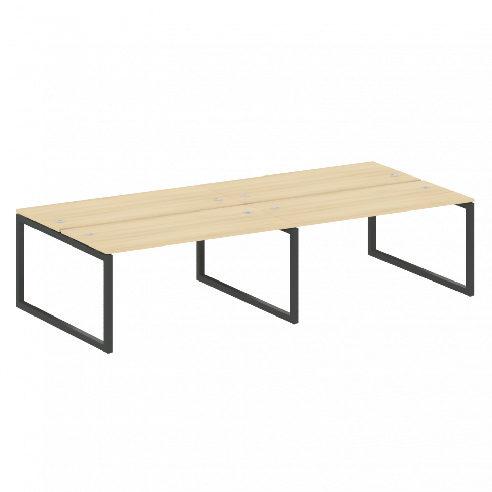 Metal System Quattro Рабочая станция на 4 места на О-образном м/к 50БО.СМ-4.4 Акация Лорка/Металл Ан