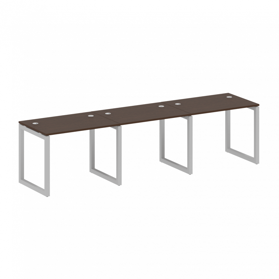 Metal System Quattro Рабочая станция на 3 места на О-образном м/к 50БО.СМ-3.1 Венге Цаво/Металл Серы