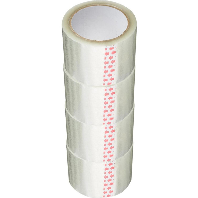 Клейкая лента упаковочная 75мм х 66м 47мкм прозрачная 4 шт/уп СПб