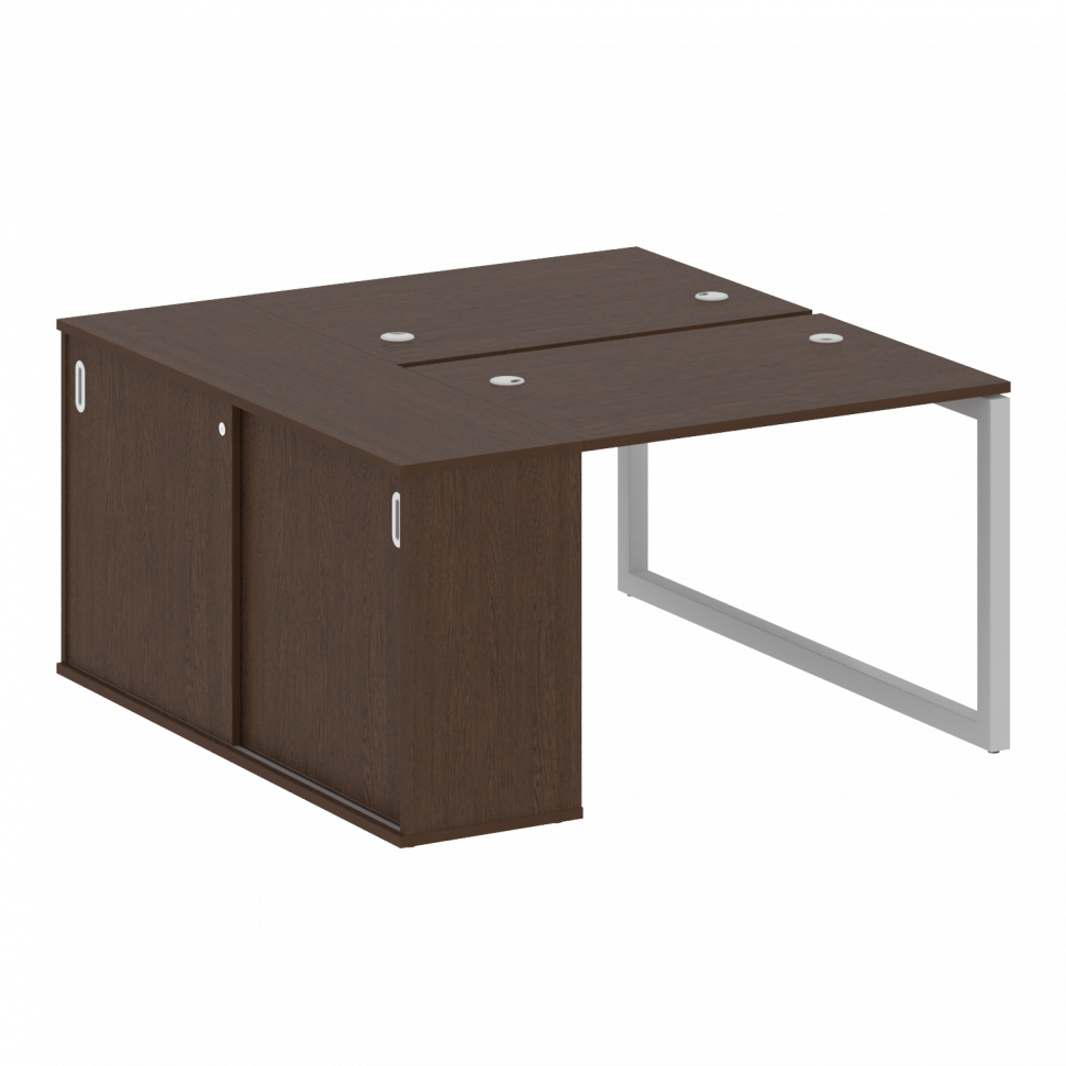 Metal System Quattro Рабочая станция с шкафом-купе на О-образном м/к 50БО.РС-СШК-1.1 Т Венге Цаво/Ме