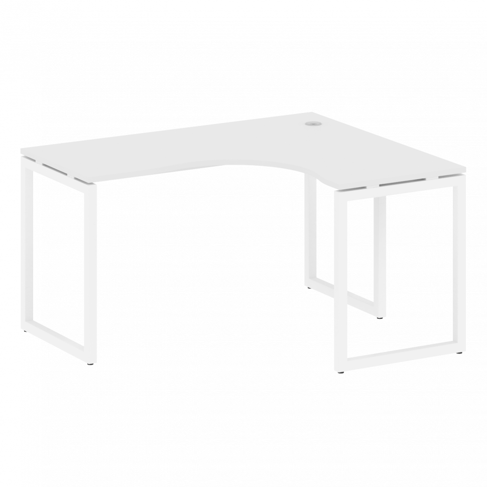 Metal System Quattro Стол криволинейный правый на О-образном м/к 40БО.СА-3 (R) Белый/Металл Белый 14