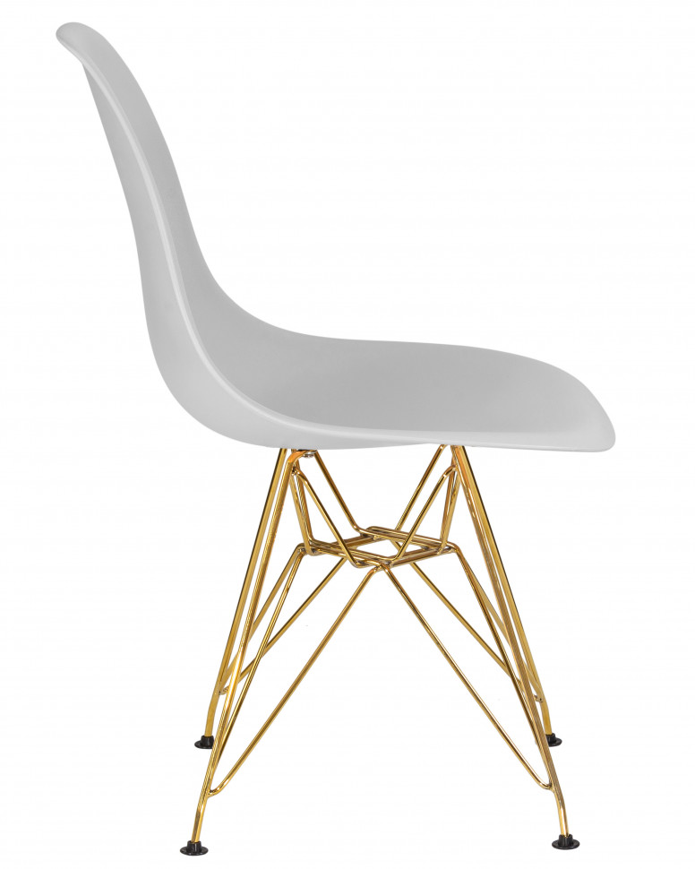 Набор 4 шт Стул обеденный DOBRIN DSR, ножки золотые, цвет светло-серый (GR-01)