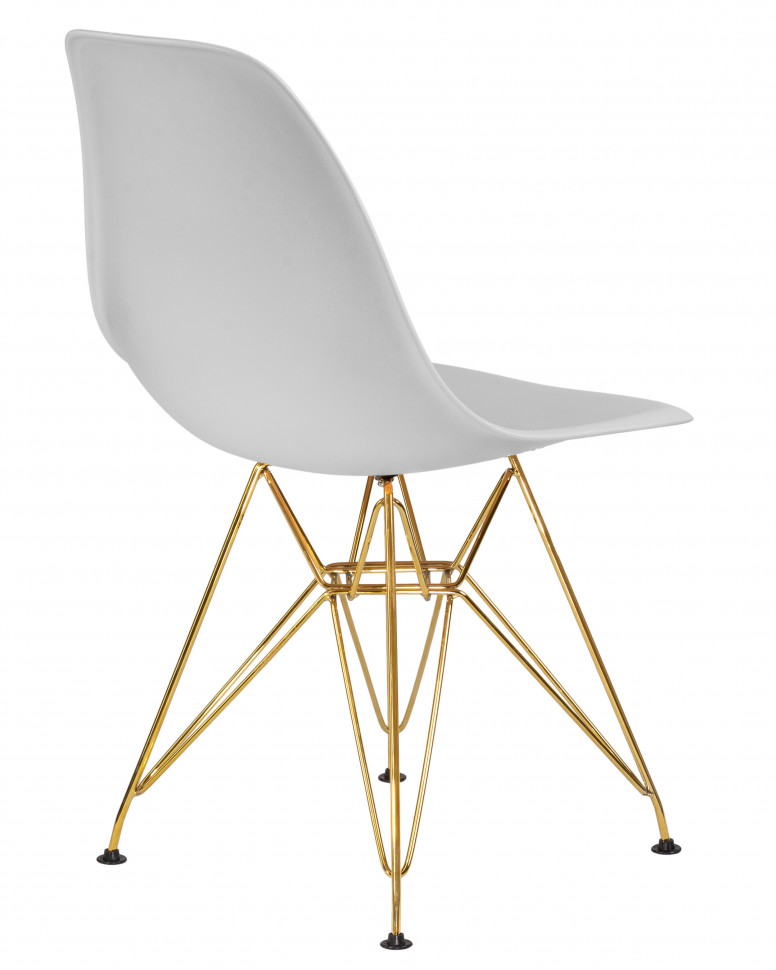 Набор 4 шт Стул обеденный DOBRIN DSR, ножки золотые, цвет светло-серый (GR-01)