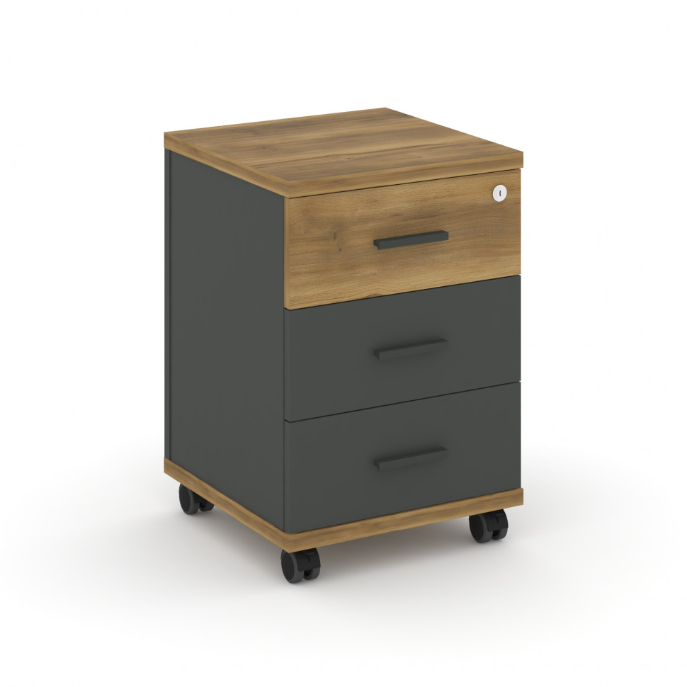 Concept Тумба мобильная 3 ящ. CN.TUM-003 A Сандал Янтарный/Антрацит/Металл Антрацит 420*420*615 Concept Тумба мобильная 3 ящ. CN.TUM-003 A Сандал Янтарный/Антрацит/Металл Антрацит 420*420*615