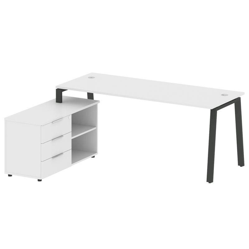 Metal System Рабочая станция с тумбой на А-образном м/к БА.РС-СТС-2.5 (L) Белый/Металл Антрацит 1900 Metal System Рабочая станция с тумбой на А-образном м/к БА.РС-СТС-2.5 (L) Белый/Металл Антрацит 1900