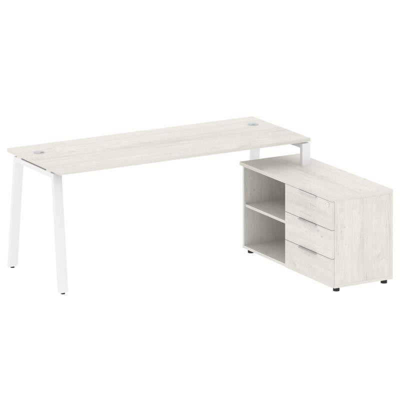 Metal System Рабочая станция с тумбой на А-образном м/к БА.РС-СТС-2.5 (R) Дуб Наварра/Металл Белый 1 Metal System Рабочая станция с тумбой на А-образном м/к БА.РС-СТС-2.5 (R) Дуб Наварра/Металл Белый 1