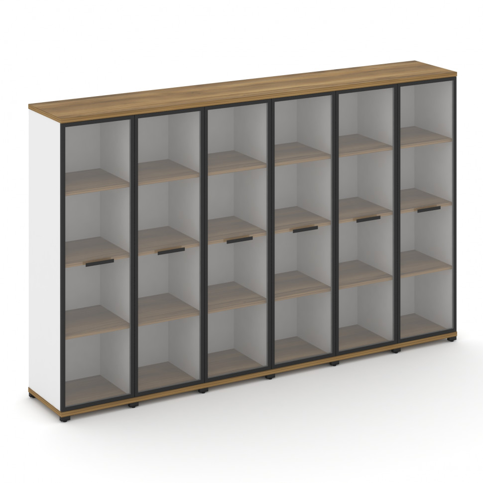 Concept Шкаф 6 узких секций, 4 ниши CN.STU-466 RPB B Сандал Янтарный/Белый Бриллиант/Металл Черный/П