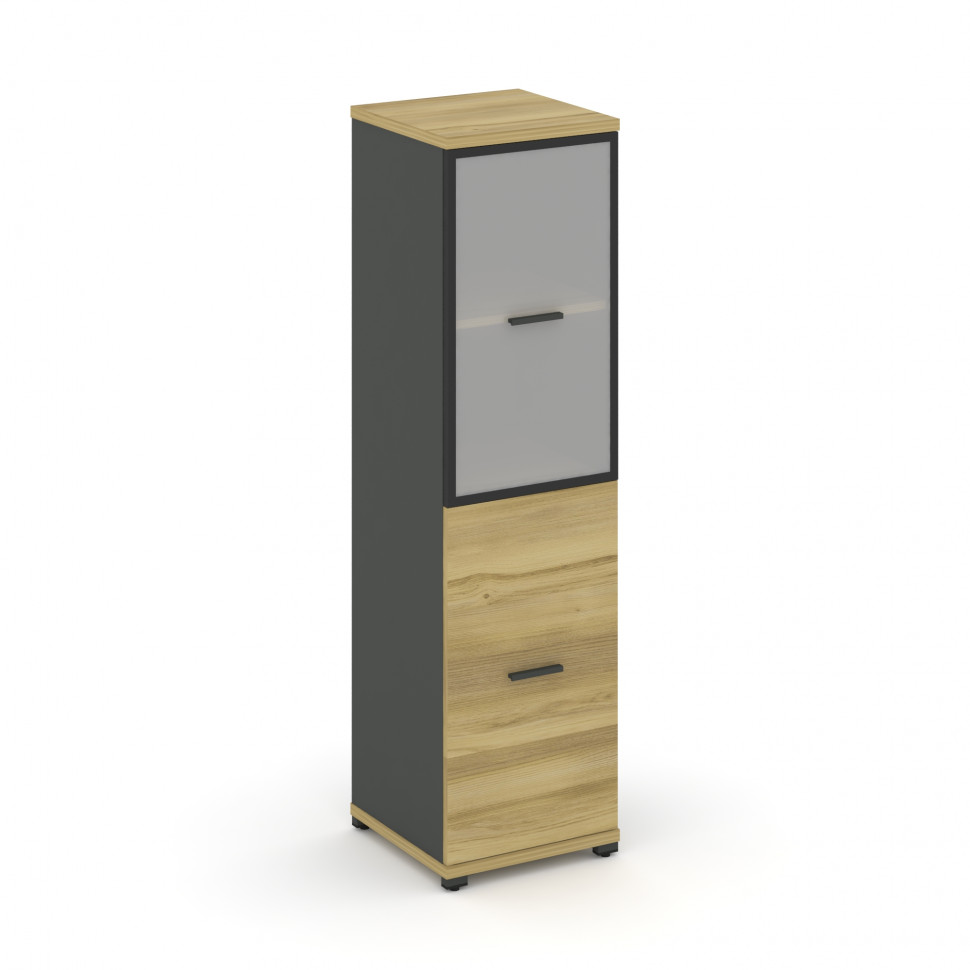 Concept Шкаф 1 узкая секция, 4 ниши CN.STU-412 RMB A Дуб Винченцо/Антрацит/Металл Антрацит/Сатин 420