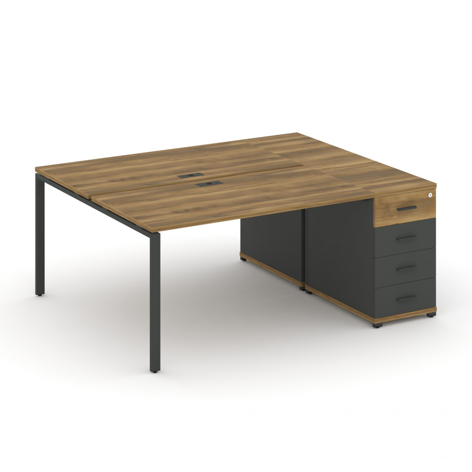 Concept Рабочая станция с 1 опорной тумбой CN.DRS-401 A Сандал Янтарный/Антрацит/Металл Антрацит 140 Concept Рабочая станция с 1 опорной тумбой CN.DRS-401 A Сандал Янтарный/Антрацит/Металл Антрацит 140