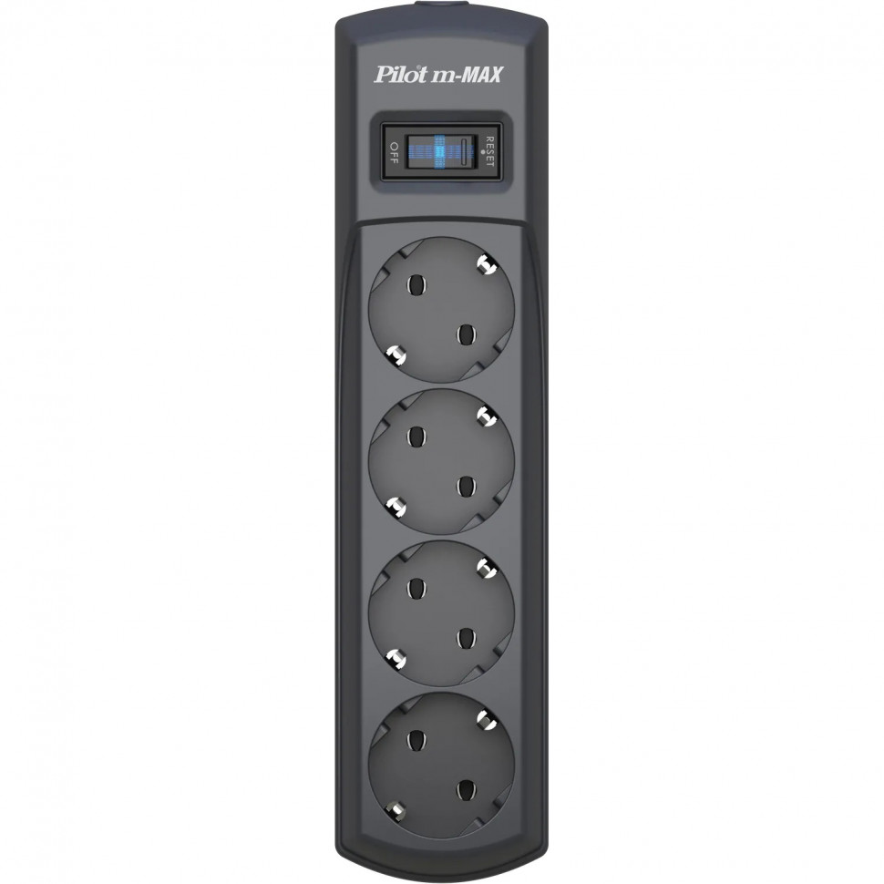 Сетевой фильтр PILOT m MAX (4/1,8м/16А/150Дж/темн.серый)