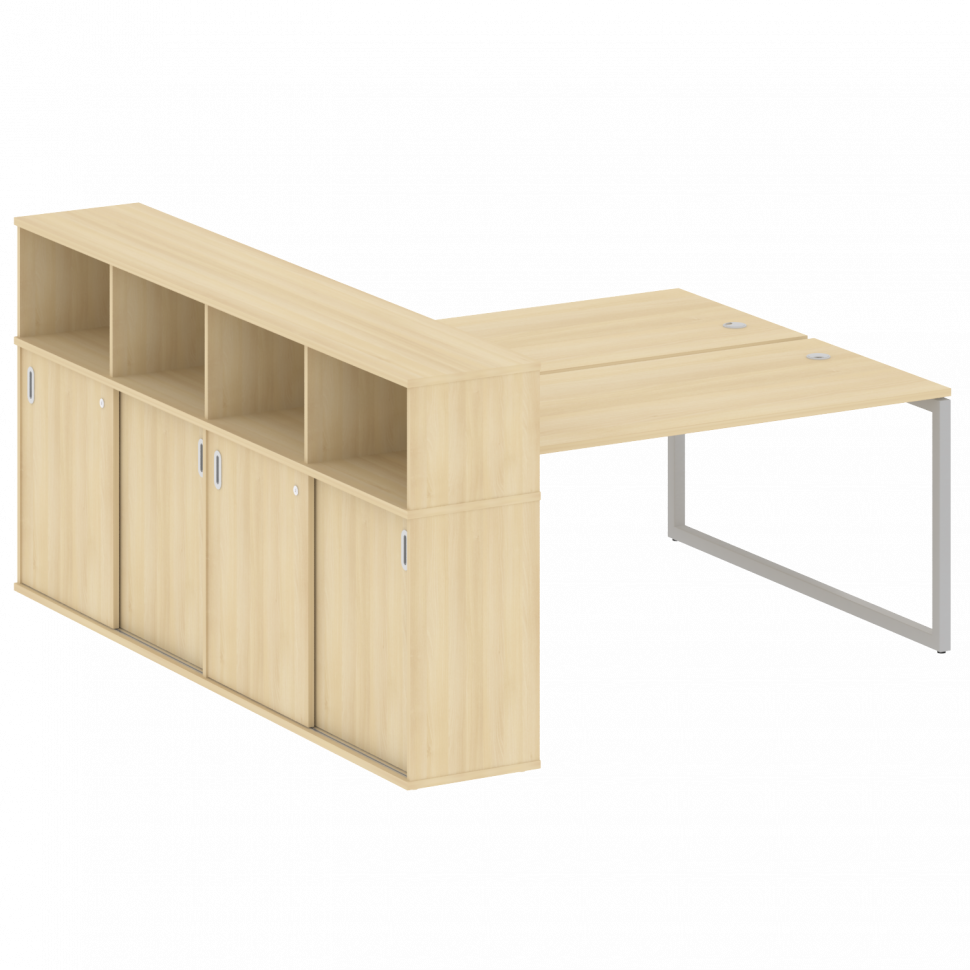 Metal System Quattro Рабочая станция с шкафом-купе на О-образном м/к 40БО.РС-СШК-4.4 Т Акация Лорка/