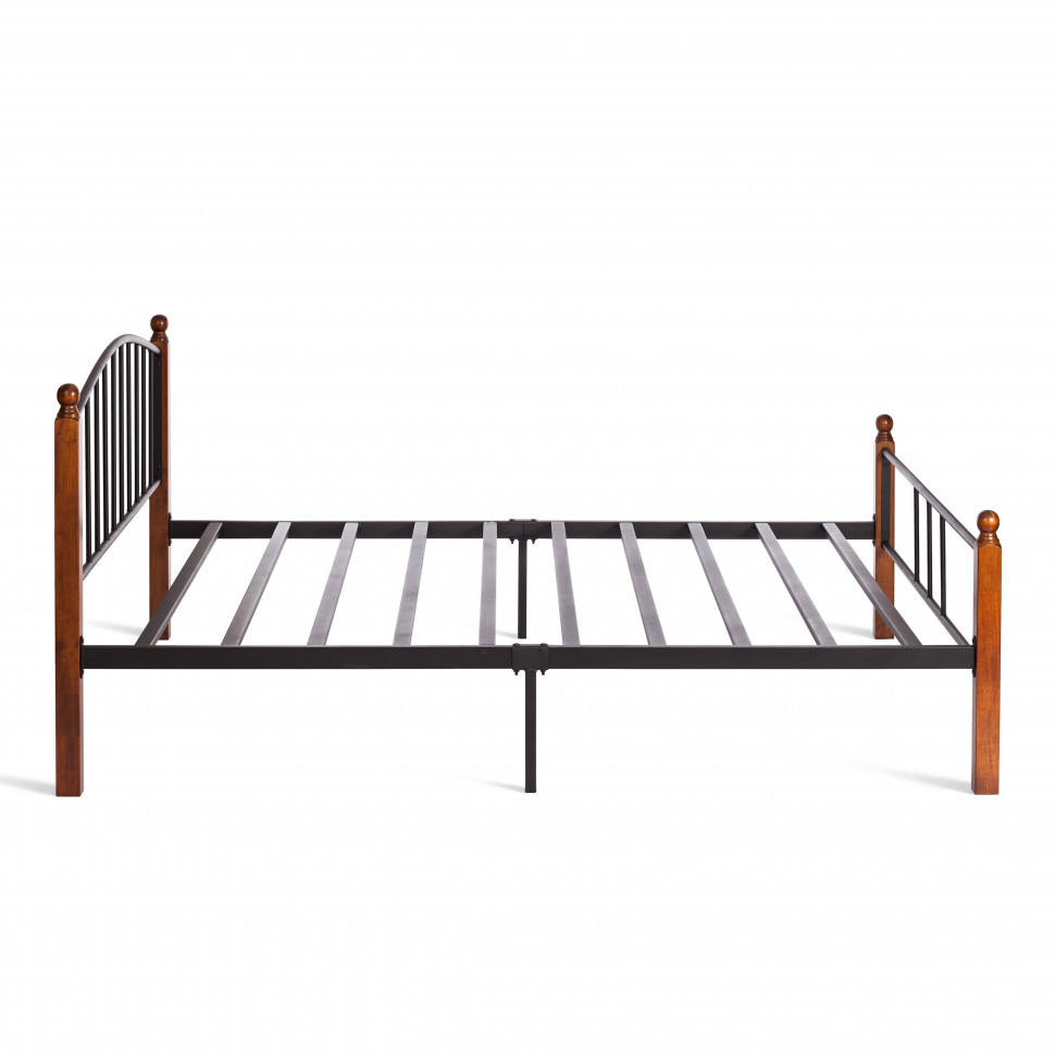 Кровать AT-915 дерево гевея/металл, 160*200 см (Queen bed), красный дуб/черный