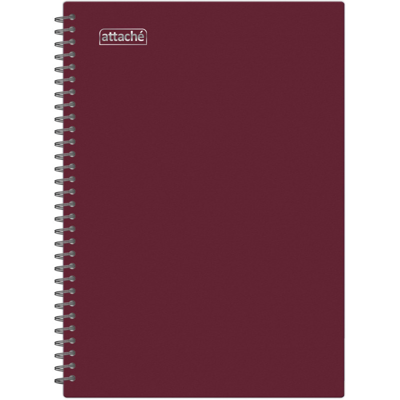 Бизнес-тетрадь А4 120л Attache гребень клетка пластик бордов с тиснен