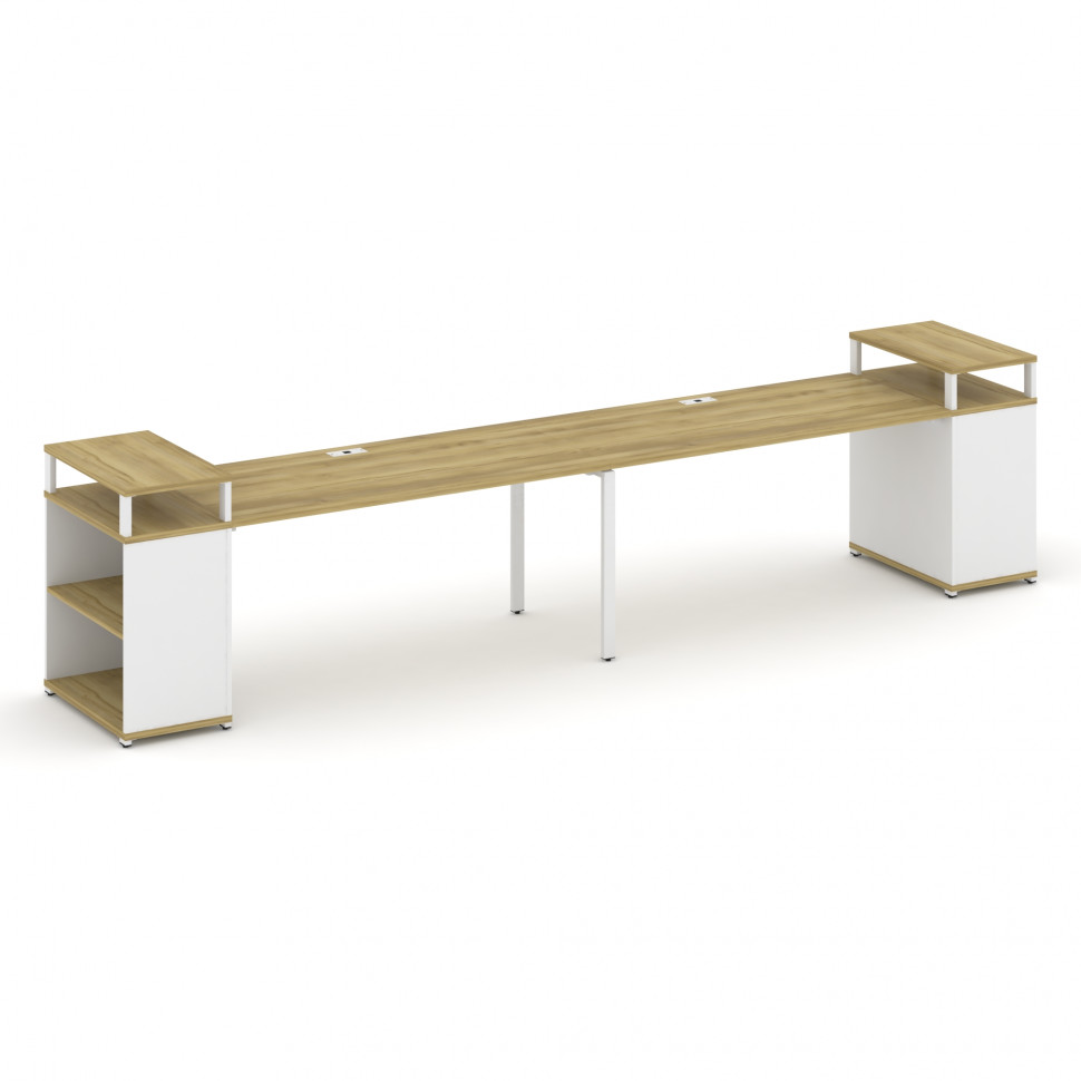 Concept Рабочая станция с опорными стеллажами с верх. горизонтами CN.ORS-208 Дуб Винченцо/Белый Брил Concept Рабочая станция с опорными стеллажами с верх. горизонтами CN.ORS-208 Дуб Винченцо/Белый Брил