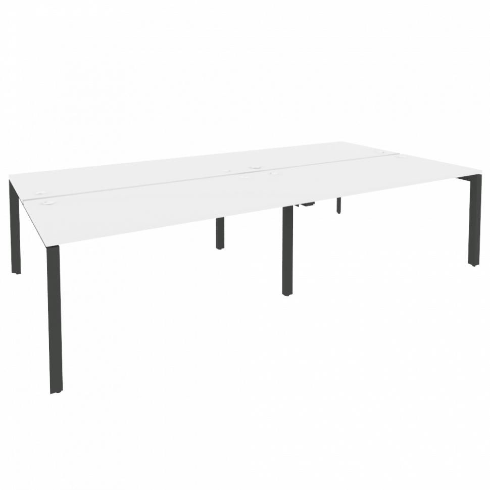 Onix Рабочая станция на П-образном м/к O.MP-D.RS-4.4.8 Белый Бриллиант/Металл Антрацит 3160*1635*750