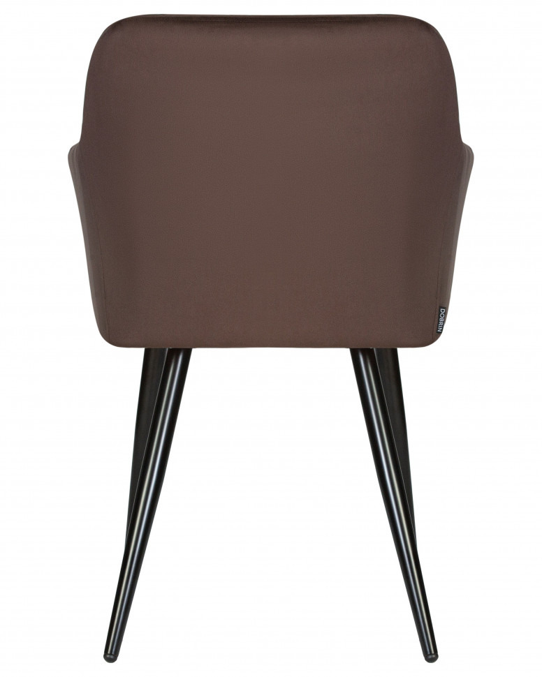 Стул обеденный DOBRIN ROBERT, черные матовые ножки, велюр V108-76 Горький шоколад