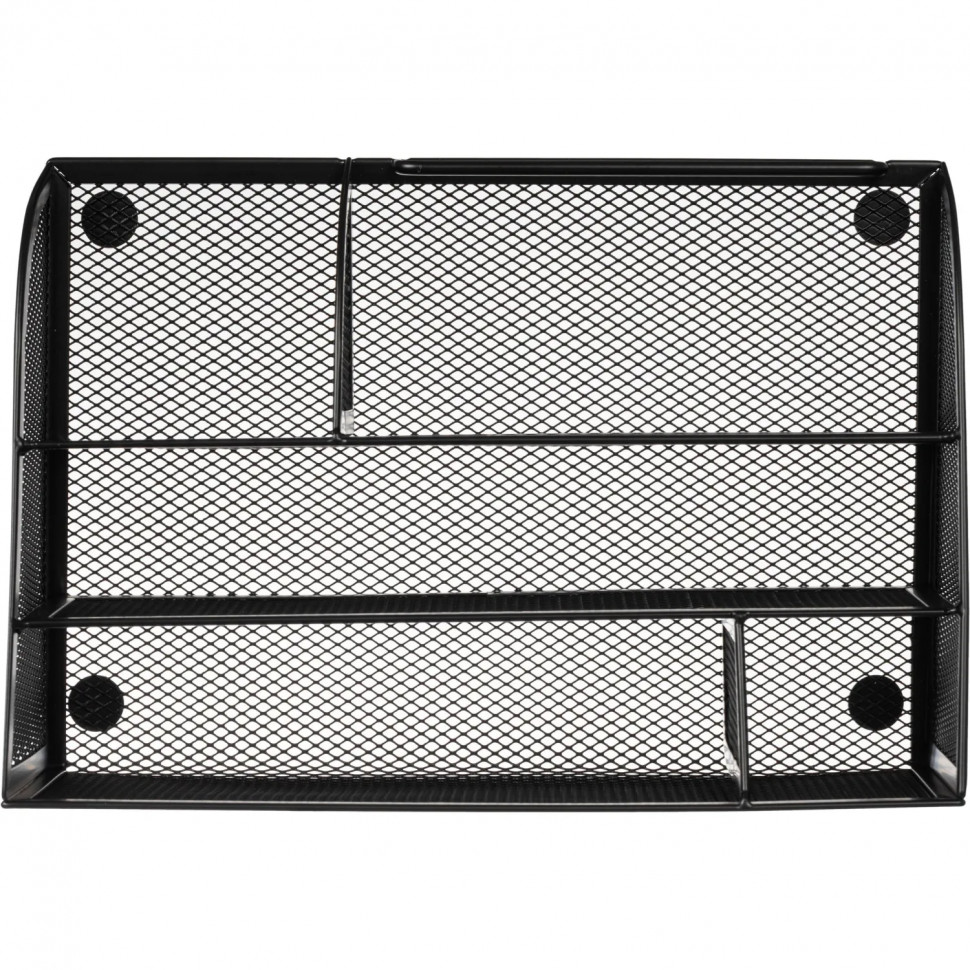 Подставка-органайзер д/канц.мелочей Комус 5отд мет сетка 255х180х105мм черн