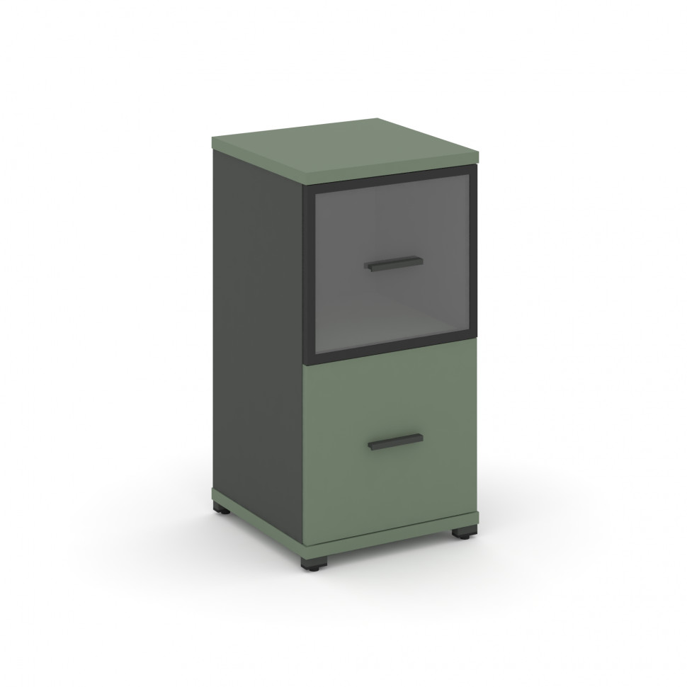 Concept Шкаф 1 узкая секция, 2 ниши CN.STU-212 RPB A Кобо/Антрацит/Металл Антрацит/Прозрачный 420*42