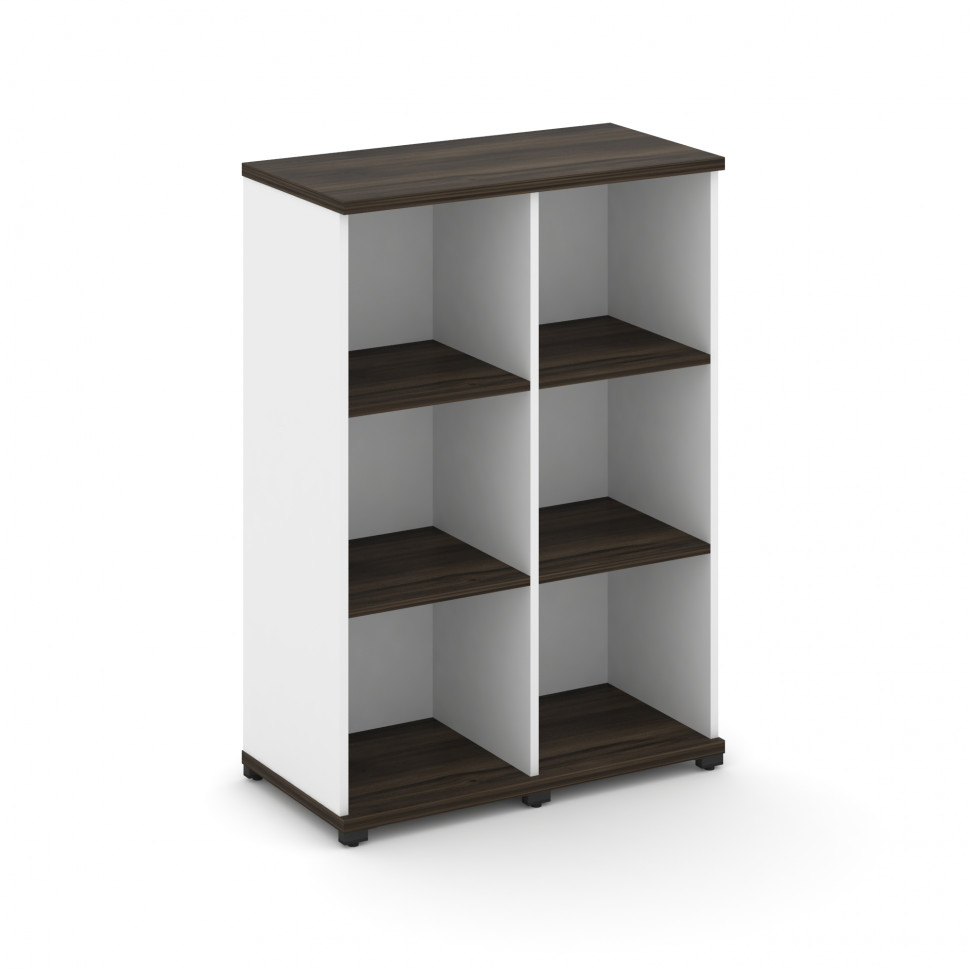 Concept Стеллаж 2 узкие секции, 3 ниши CN.STU-320 Дуб Мали/Белый Бриллиант/Металл Черный 836*420*118