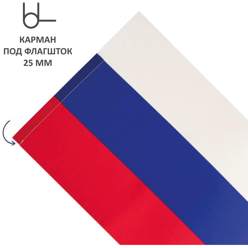 Флаг 90х135см Российской Федерации без флагштока fl12b