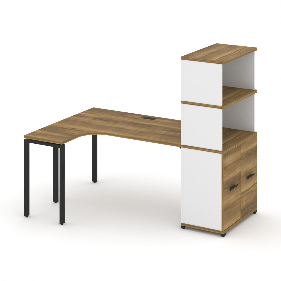 Concept Стол эргономичный с опорным распаш. шкафом с надставкой выс. CN.SA-215(L) B Сандал Янтарный Concept Стол эргономичный с опорным распаш. шкафом с надставкой выс. CN.SA-215(L) B Сандал Янтарный