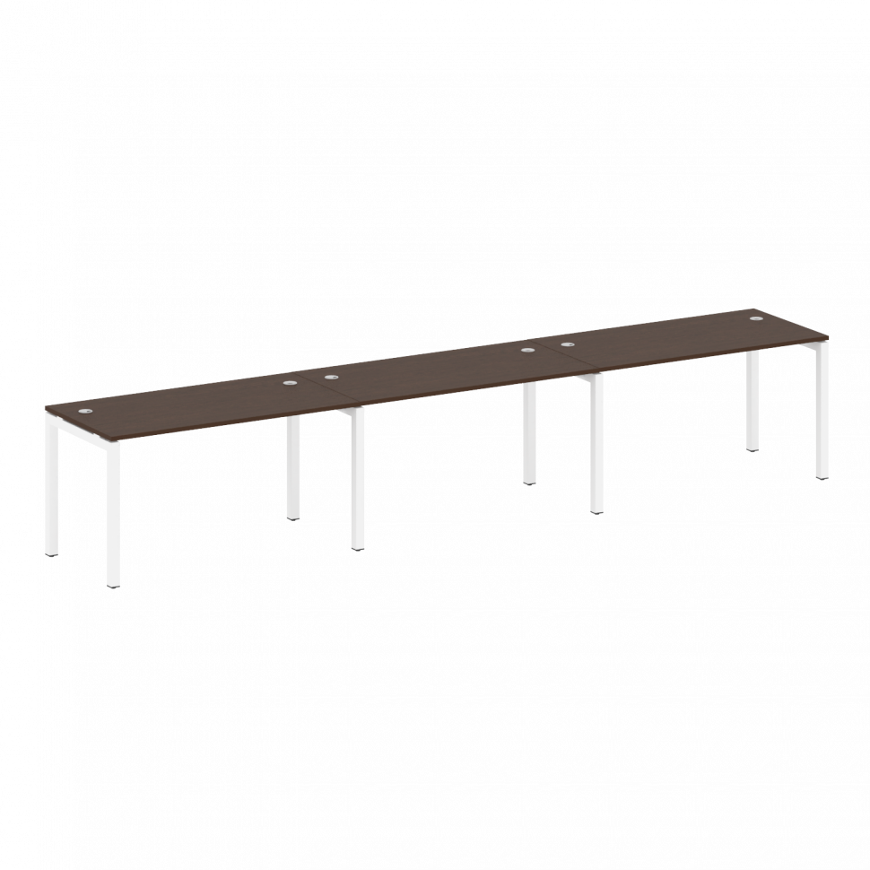 Metal System Quattro Рабочая станция на 3 места на П-образном м/к 50БП.СМ-3.3 Венге Цаво/Металл Белы