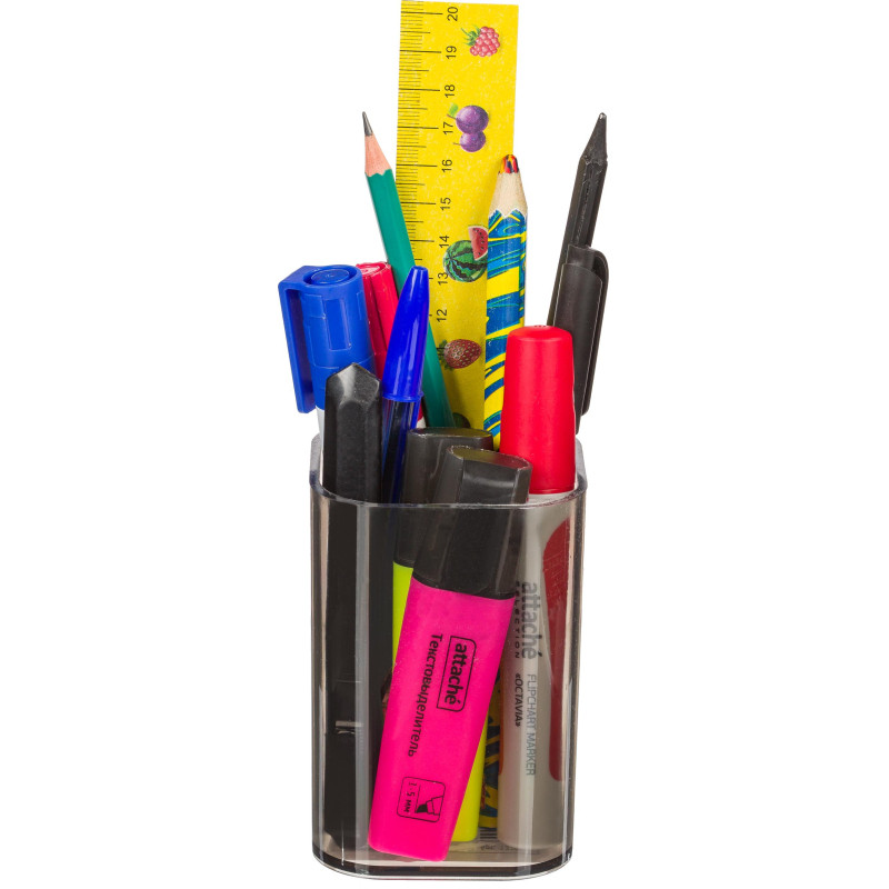 Подставка-стакан для канцелярских принадлежностей Attache office прозр черн Подставка-стакан для канцелярских принадлежностей Attache office прозр черн