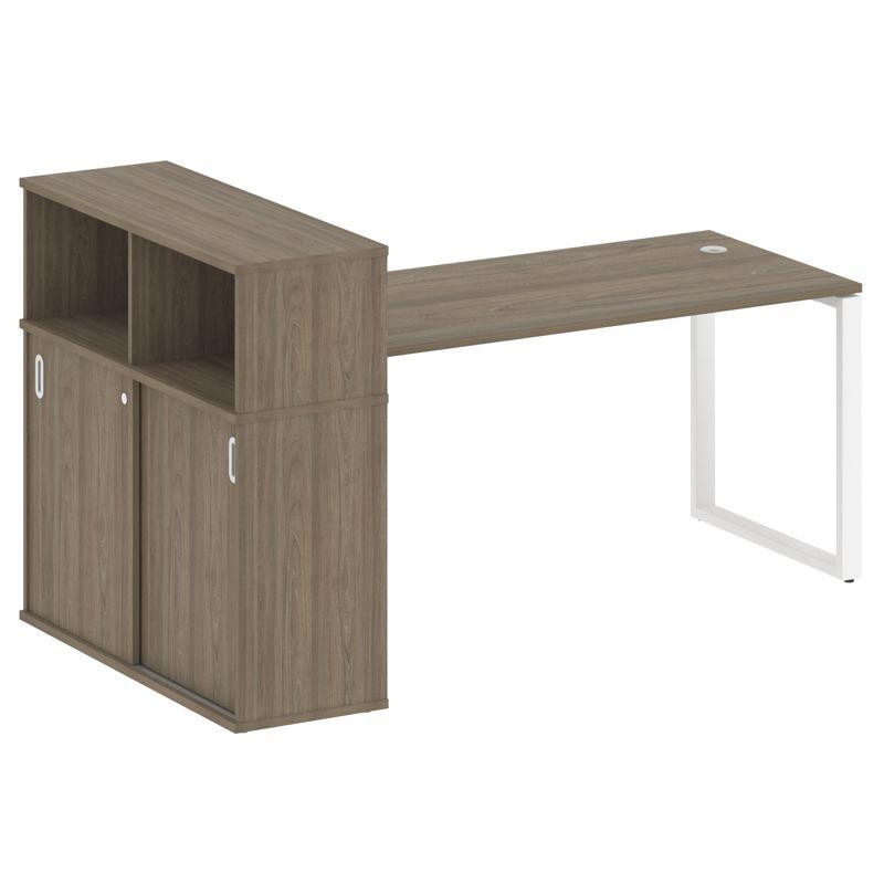 Metal System Стол письменный с шкафом-купе на О-образном м/к БО.РС-СШК-3.4 Т Вяз Благородный/Металл Metal System Стол письменный с шкафом-купе на О-образном м/к БО.РС-СШК-3.4 Т Вяз Благородный/Металл