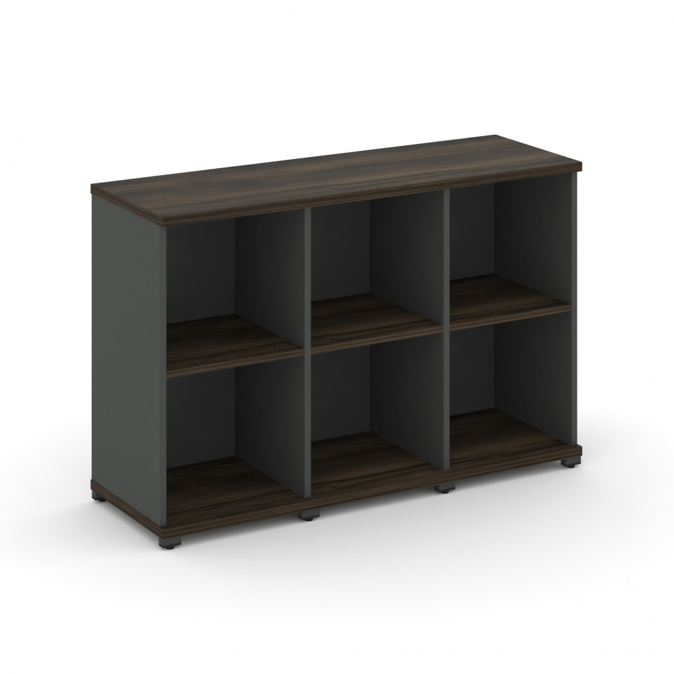 Concept Стеллаж 3 узкие секции, 2 ниши CN.STU-230 Дуб Мали/Антрацит/Металл Антрацит 1252*420*818